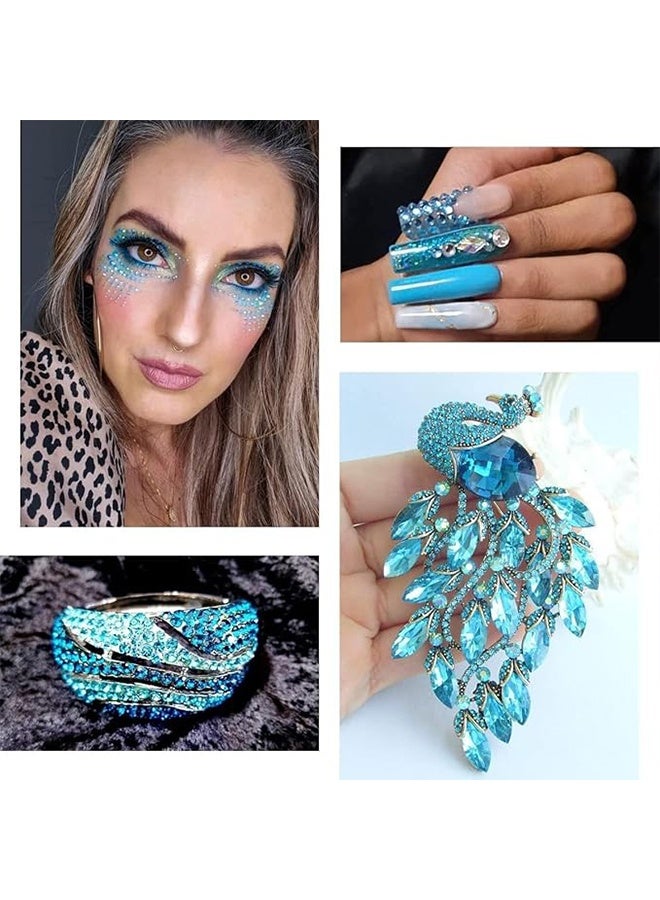 Happy D Flat-back rhinestones 4,520 pieces, colorful nail rhinestones, flat-back crystals, colorful AB transparent white rhinestones, comes with rhinestone picker and tweezers, suitable for jewelry, nails, eyes, face makeup, crafts, DIY - Image 4